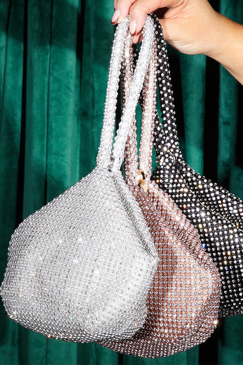 Clutch de soirée pailletée entièrement recouverte de strass