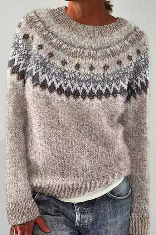 Vintage Crewneck Unique Print Cozy Sweater(in 3 Patterns)