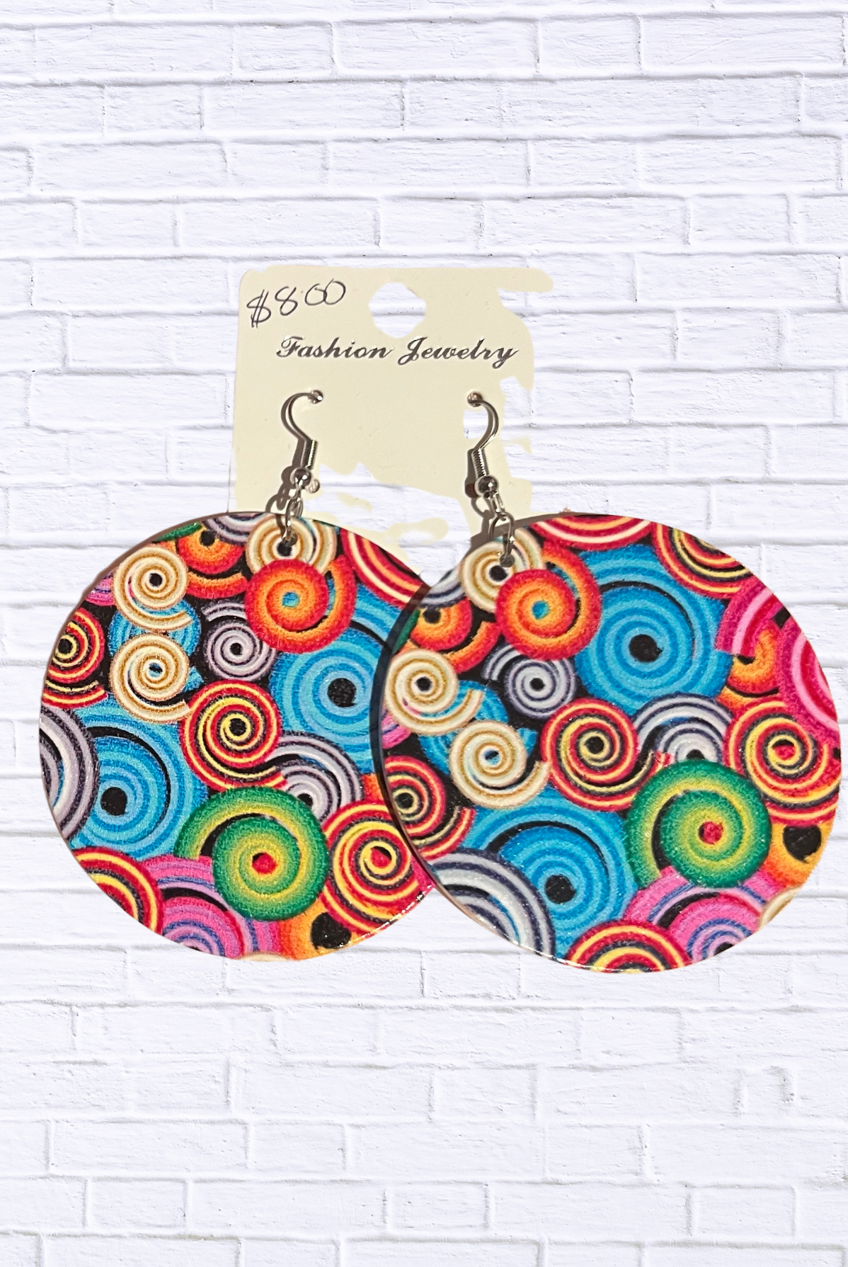 Vibrant Abstract Round Dangle Earrings