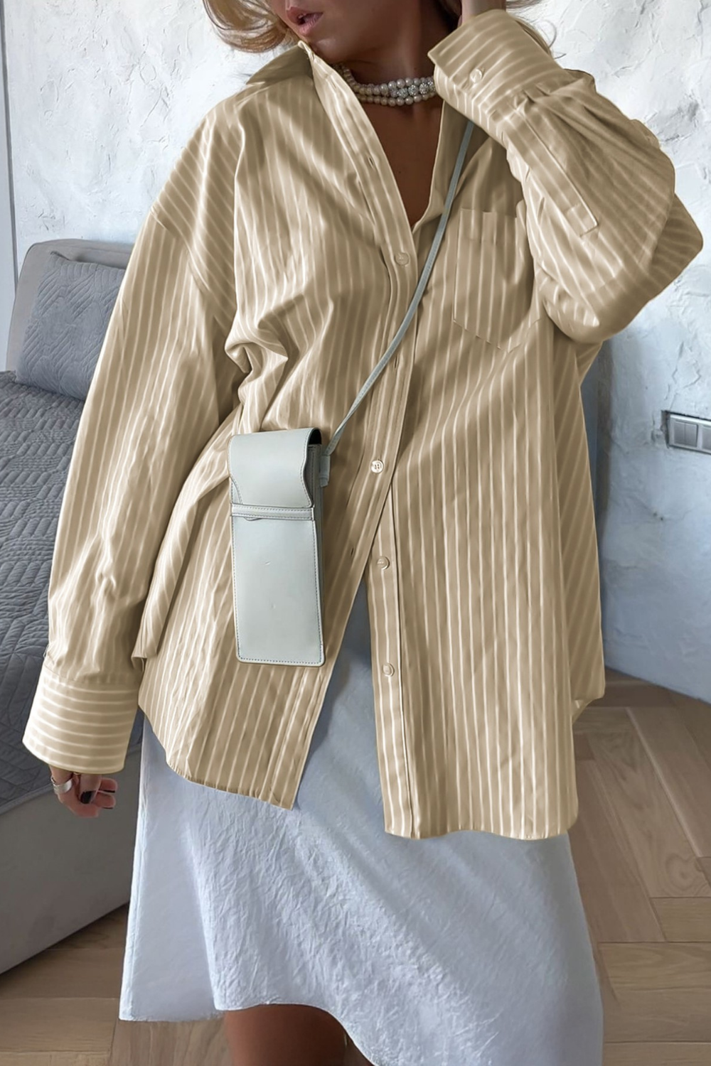 Effortless Cool – Oversized Striped Button-Down Shirt