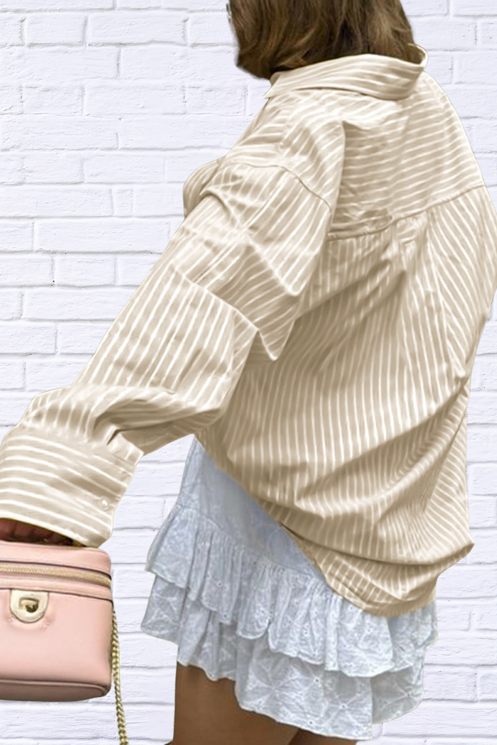 Effortless Cool – Oversized Striped Button-Down Shirt