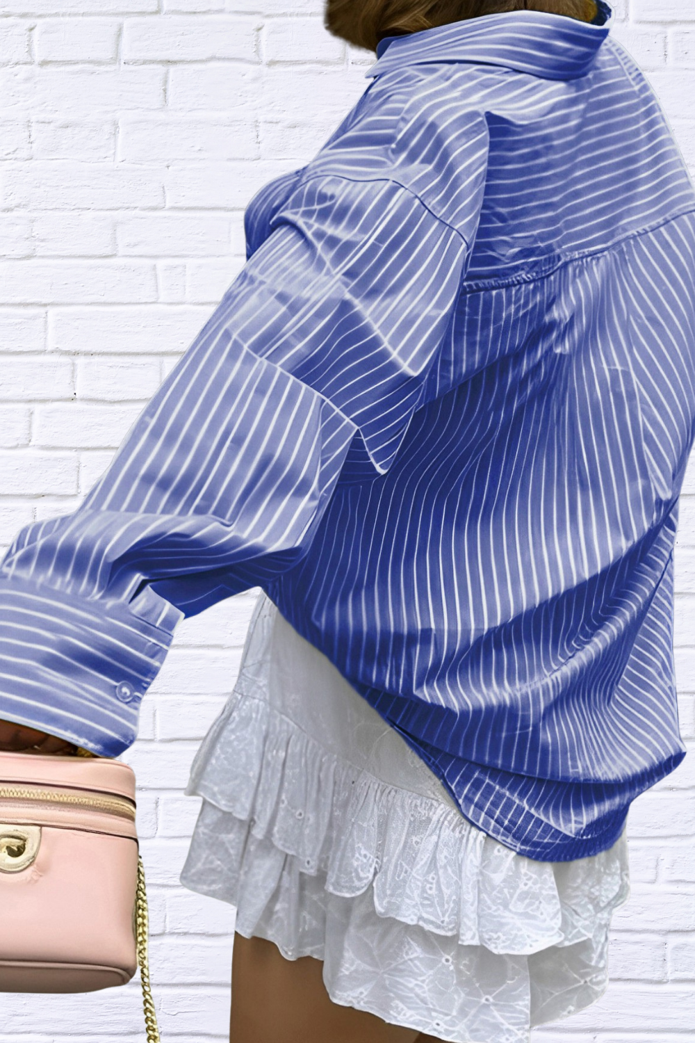 Effortless Cool – Oversized Striped Button-Down Shirt
