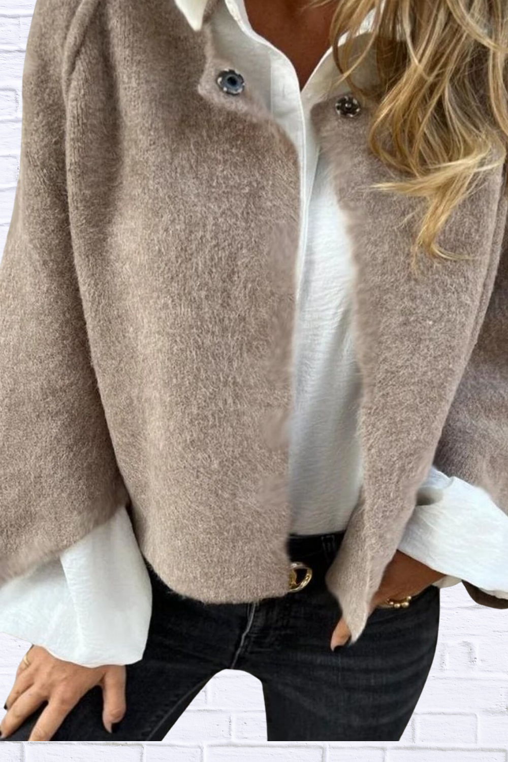 Full Size Solid Color Long Sleeve Outerwear Plus Size