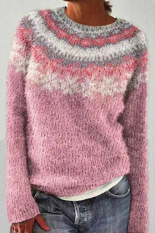 Vintage Crewneck Unique Print Cozy Sweater(in 3 Patterns)