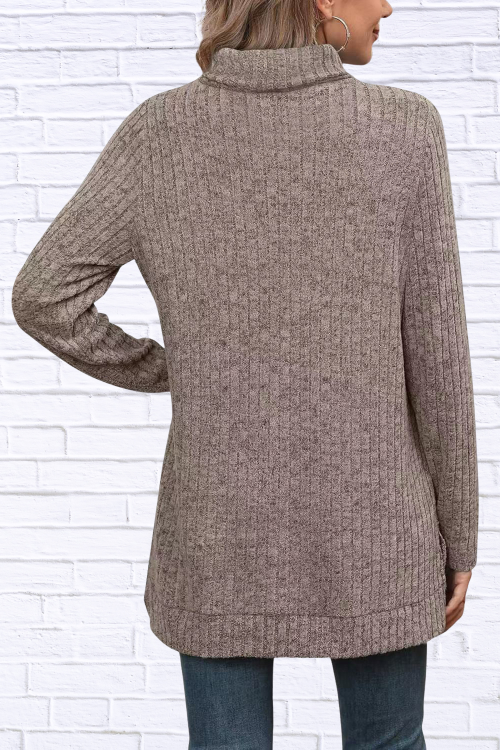 Turtleneck High Low Top