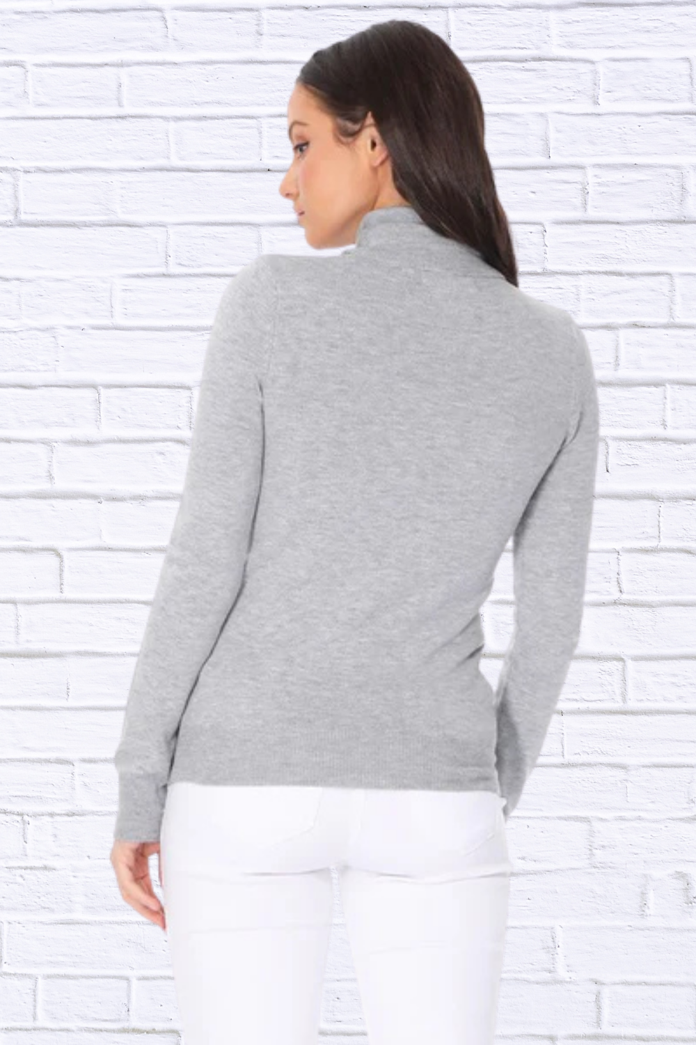 Turtleneck Spandex Stretch Pullover Sweater