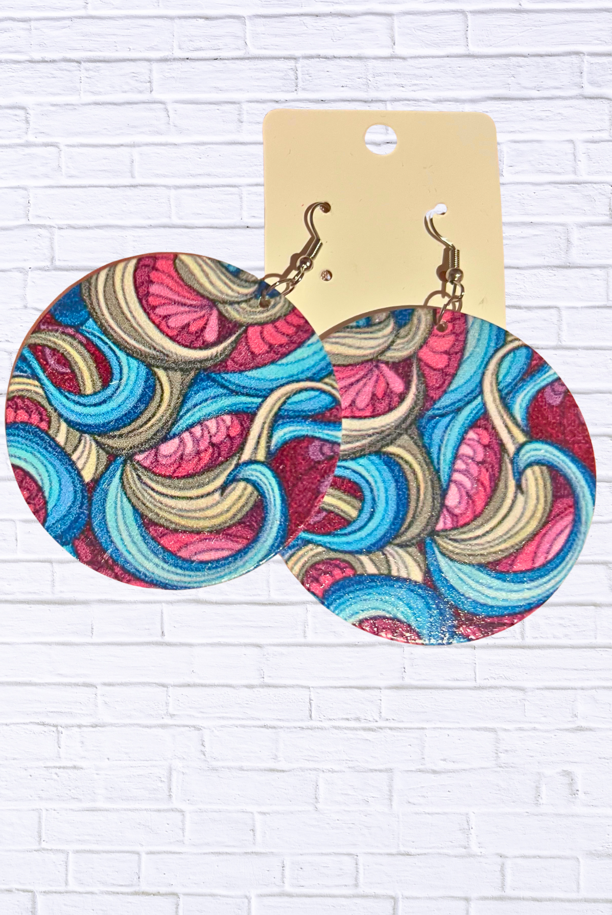 Vibrant Abstract Round Dangle Earrings