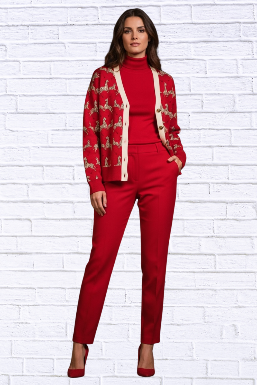 Women’s Casual V-Neck Zebra Print Cardigan