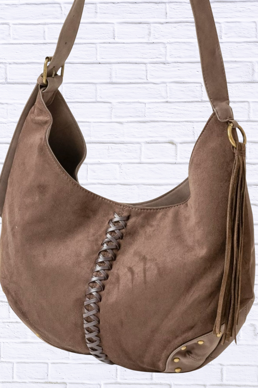 Fame Braided Detail Hobo Shoulder Bag