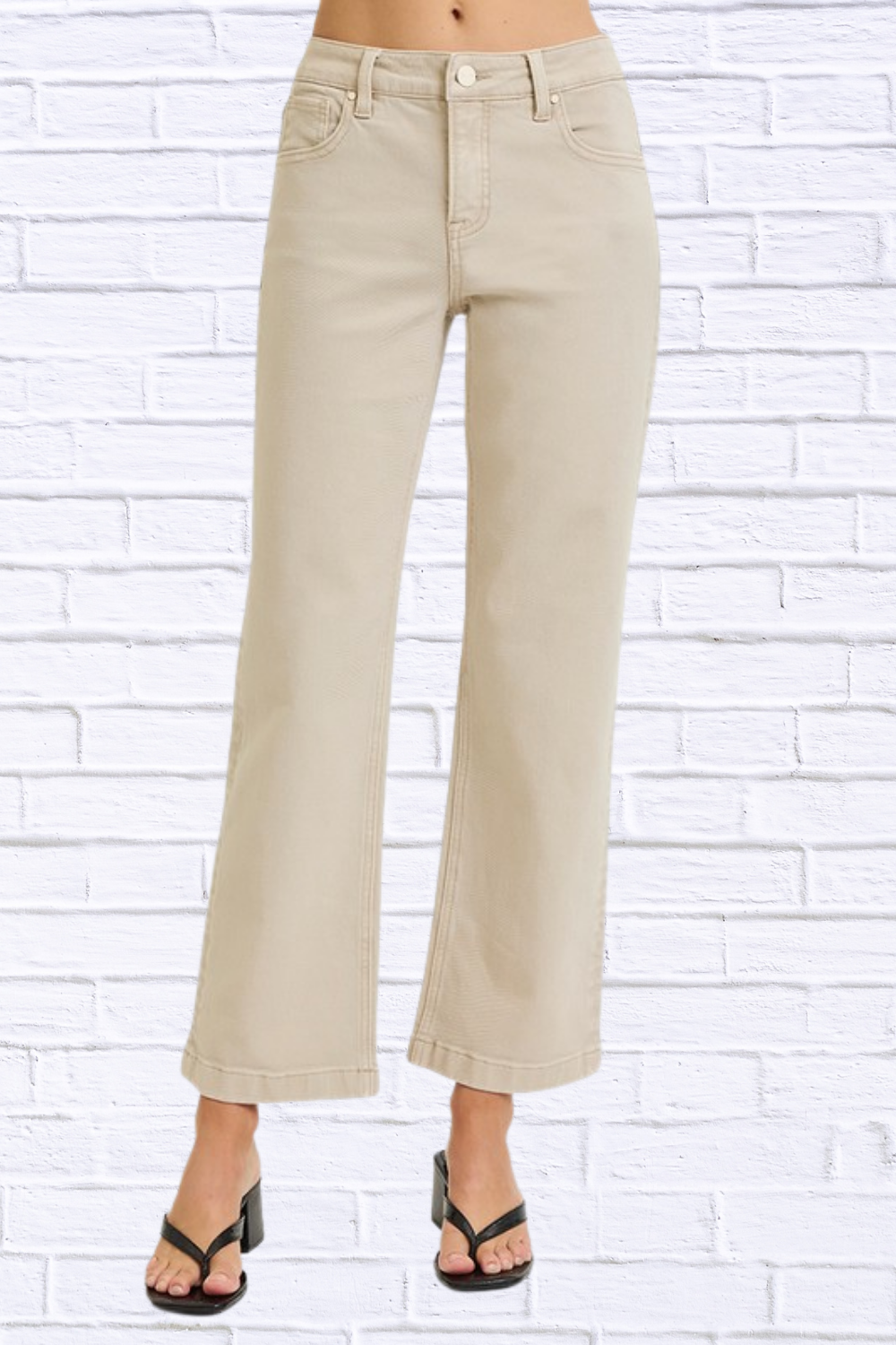 RISEN Full Size Tummy Control Mid Rise Ankle Straight Jeans Plus Size