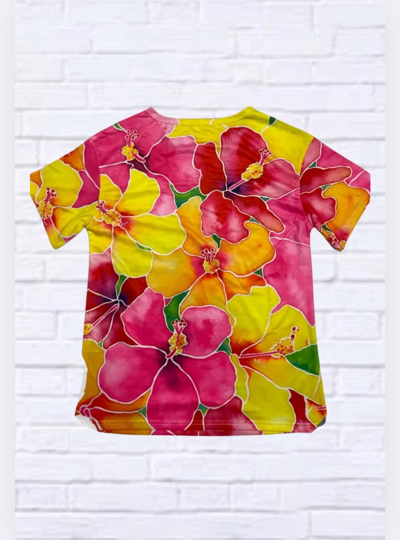 Short Sleeve T-Shirt with Digital Floral Print – Casual Spring/Summer Must-Have