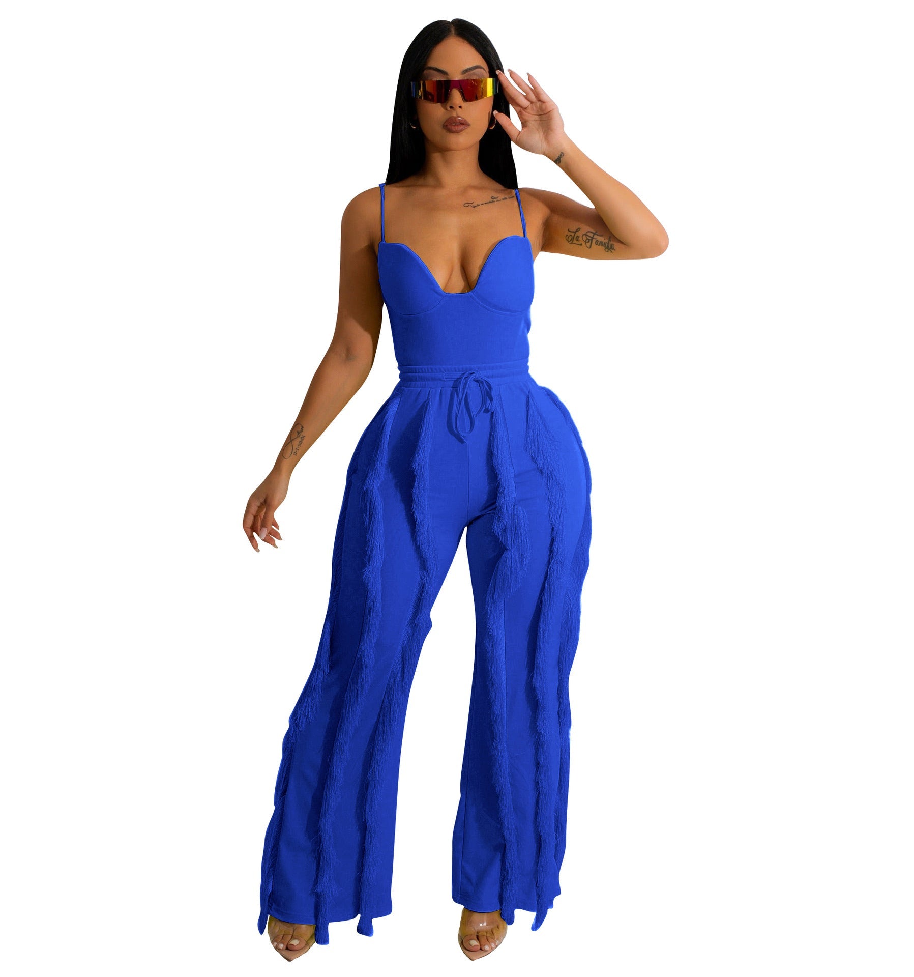 Tassel Lace Sling Jumpsuit