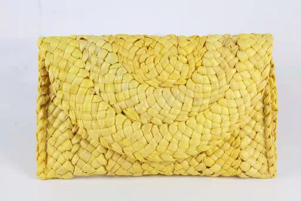 Corn Husk Straw Bag Clutch Bag Handmade Eco Friendly