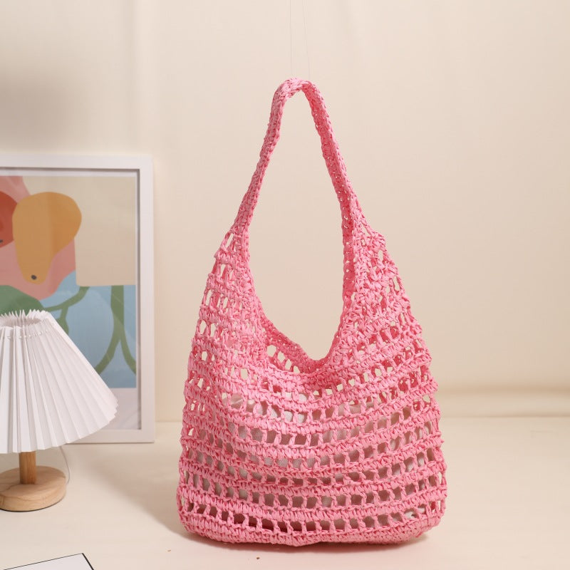Crochet Handmade Cutout Tote Beach Bag