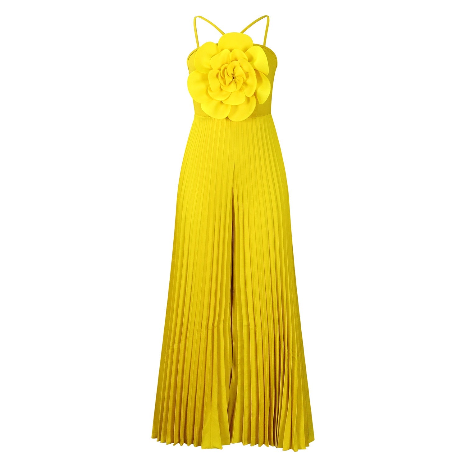 Floral Solid Color Wide Leg plus Size Jumpsuit