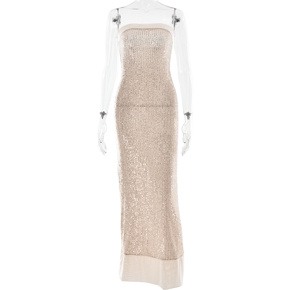 Open Back Strapless Bridesmaid Dress