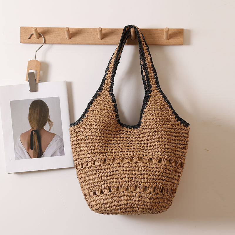 Large Capacity One Shoulder Straw Bag Casual