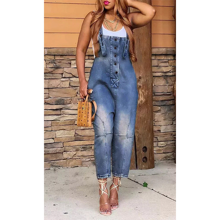 Capri Denim Overalls