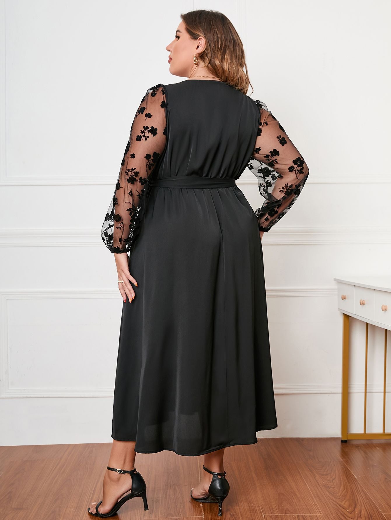 Long Sleeves Black Occasion Dress