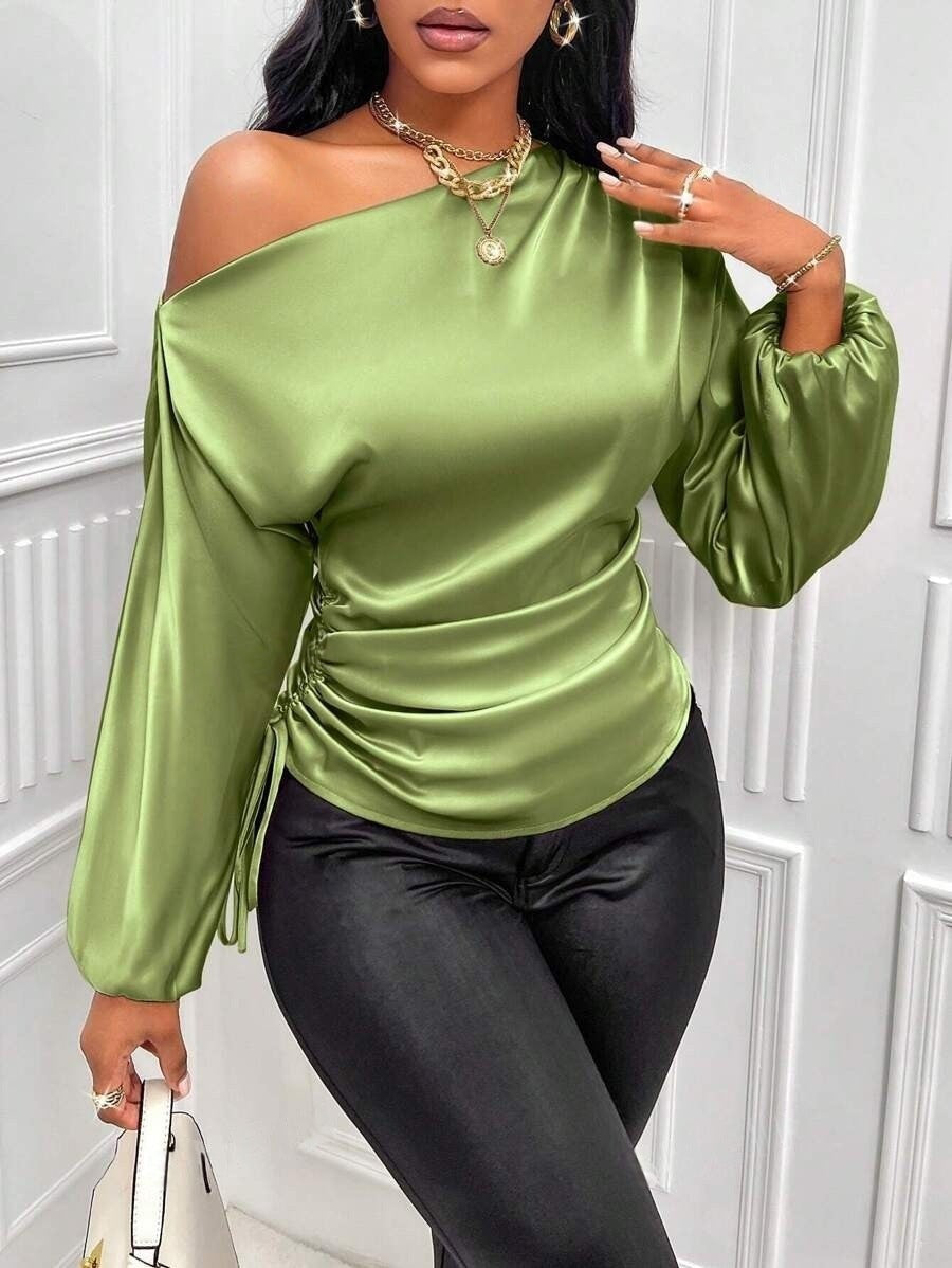 One Shoulder Long Sleeves Top