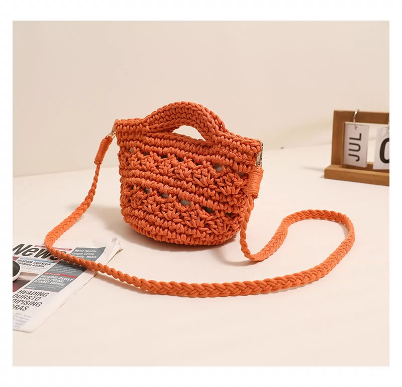 Crossbody Rope Cotton Thread Woven Bag Crochet