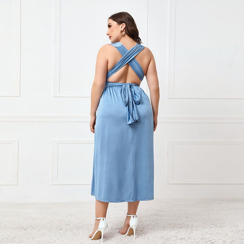 Plus Size Sexy Ankle Length Semi Formal Dress