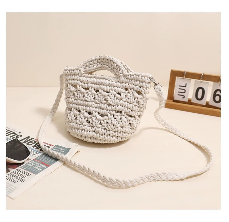 Crossbody Rope Cotton Thread Woven Bag Crochet