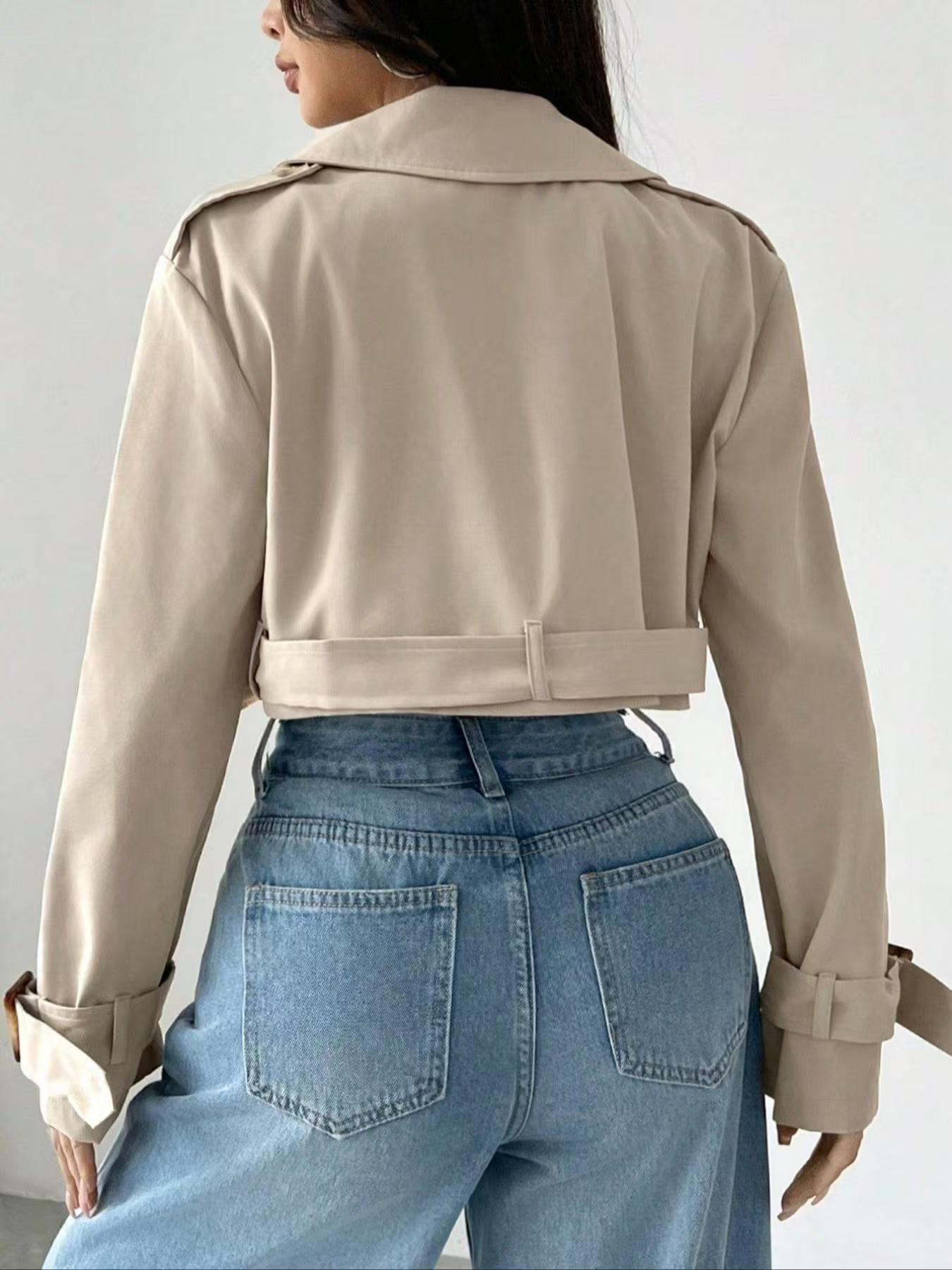 Belt Short Trench Short Jacket