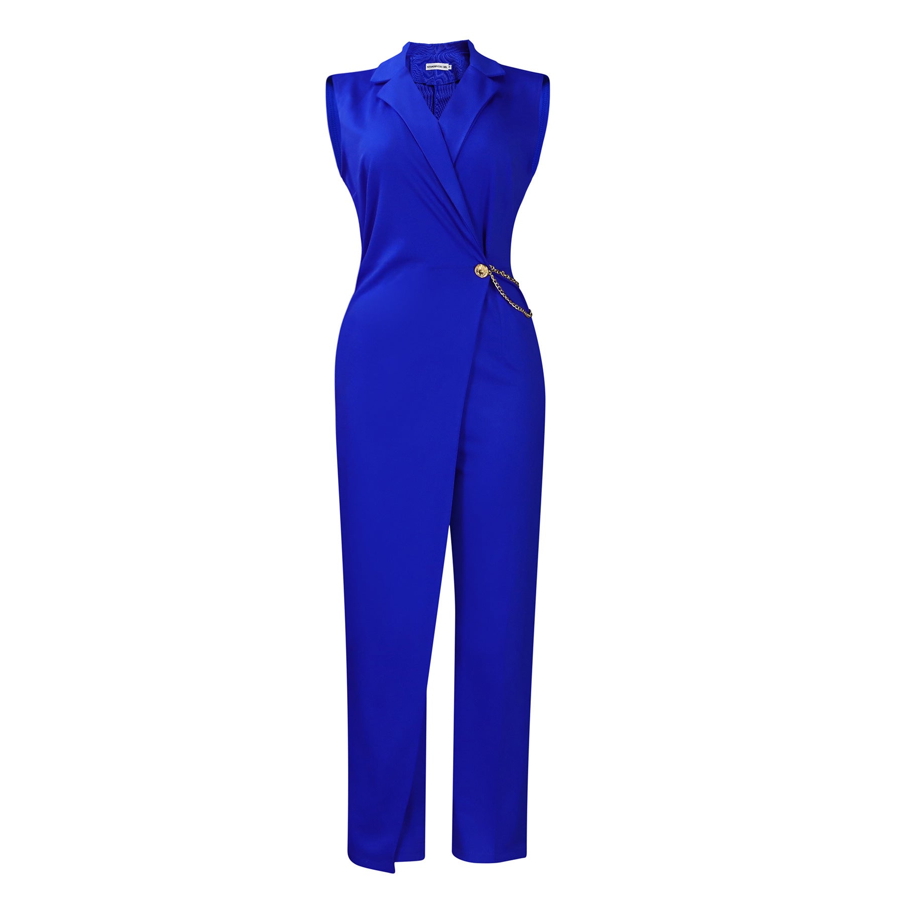 V Neck Collar Wide Leg Jumpsuit