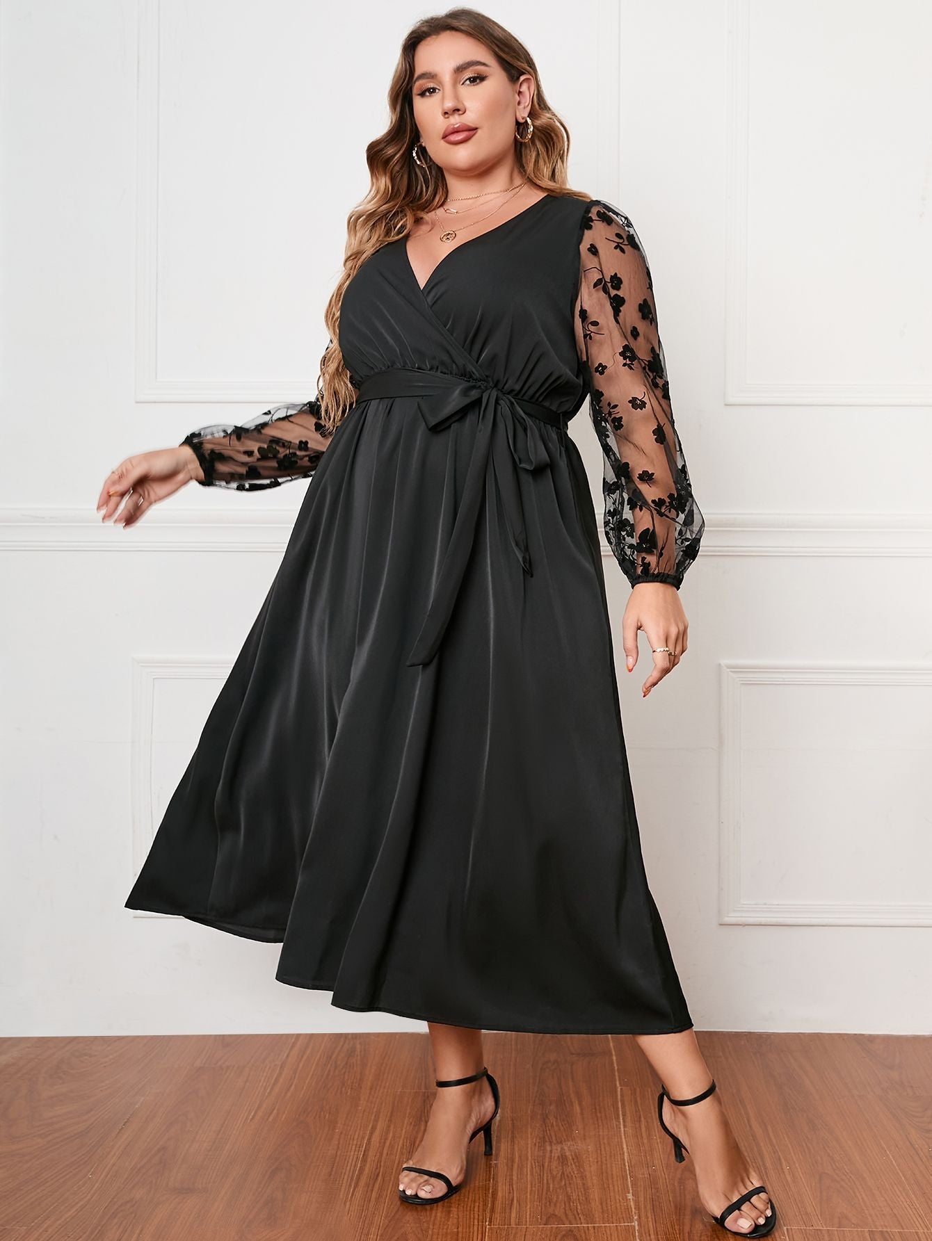 Long Sleeves Black Occasion Dress