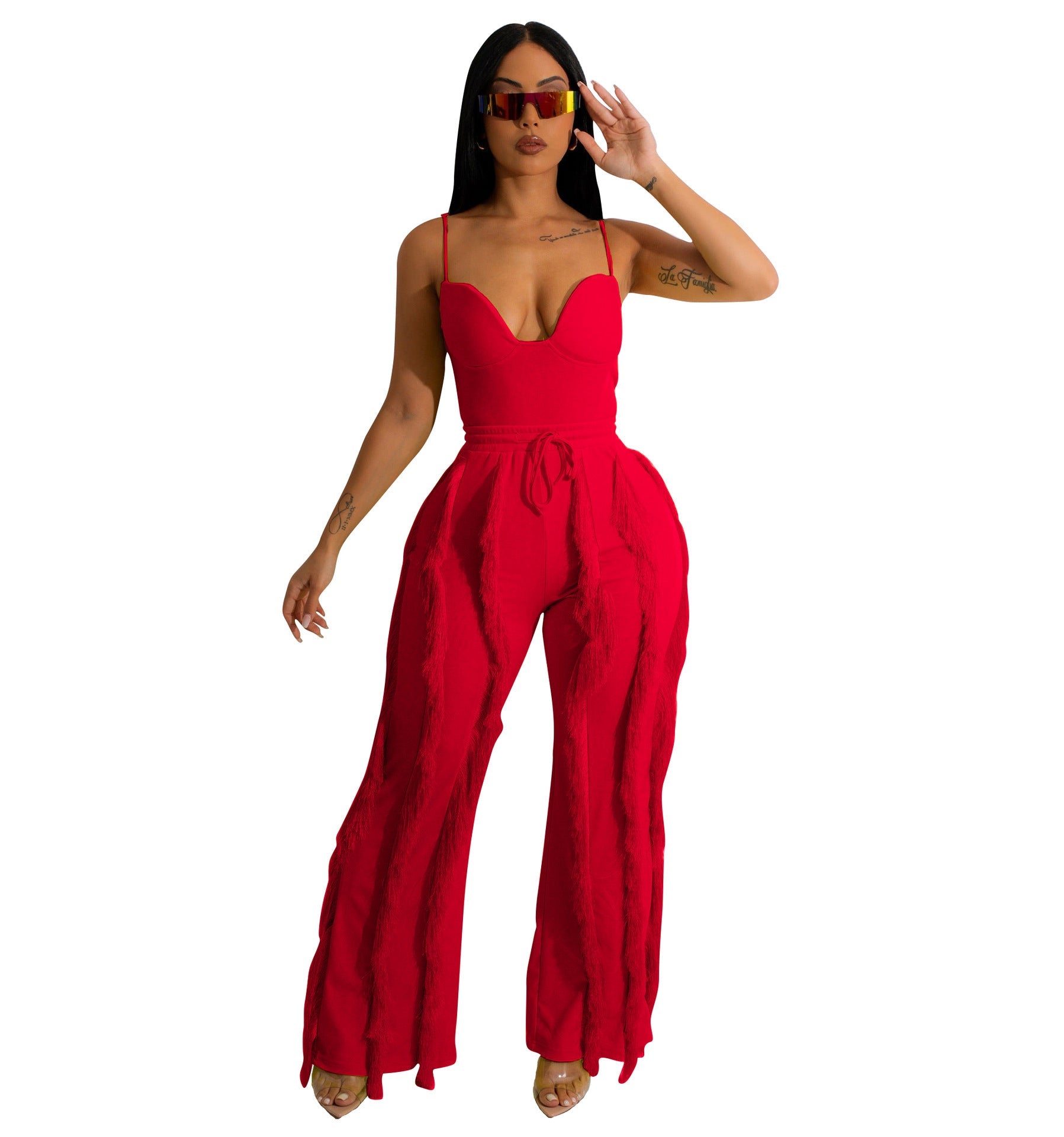 Tassel Lace Sling Jumpsuit