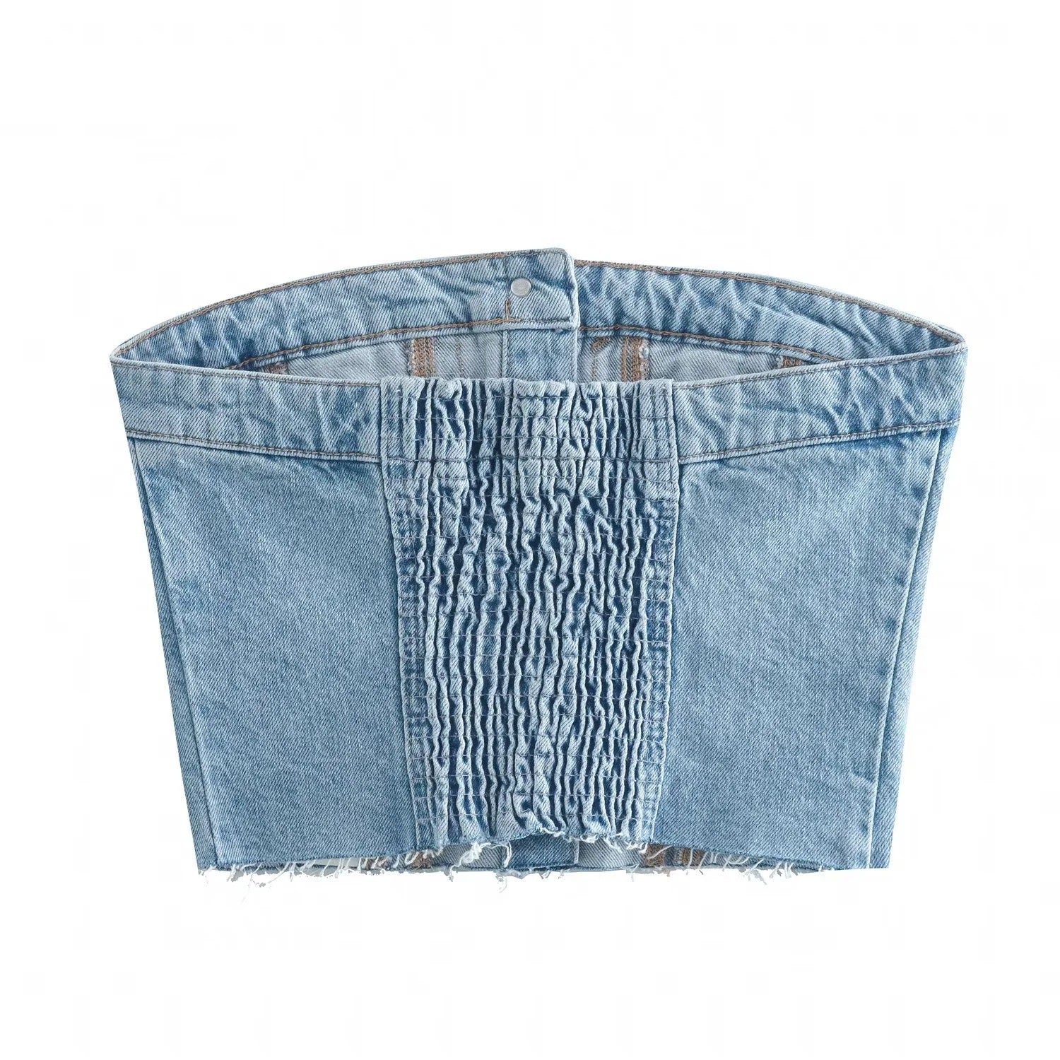 Gina Slim Fit Denim Tube Top Vest