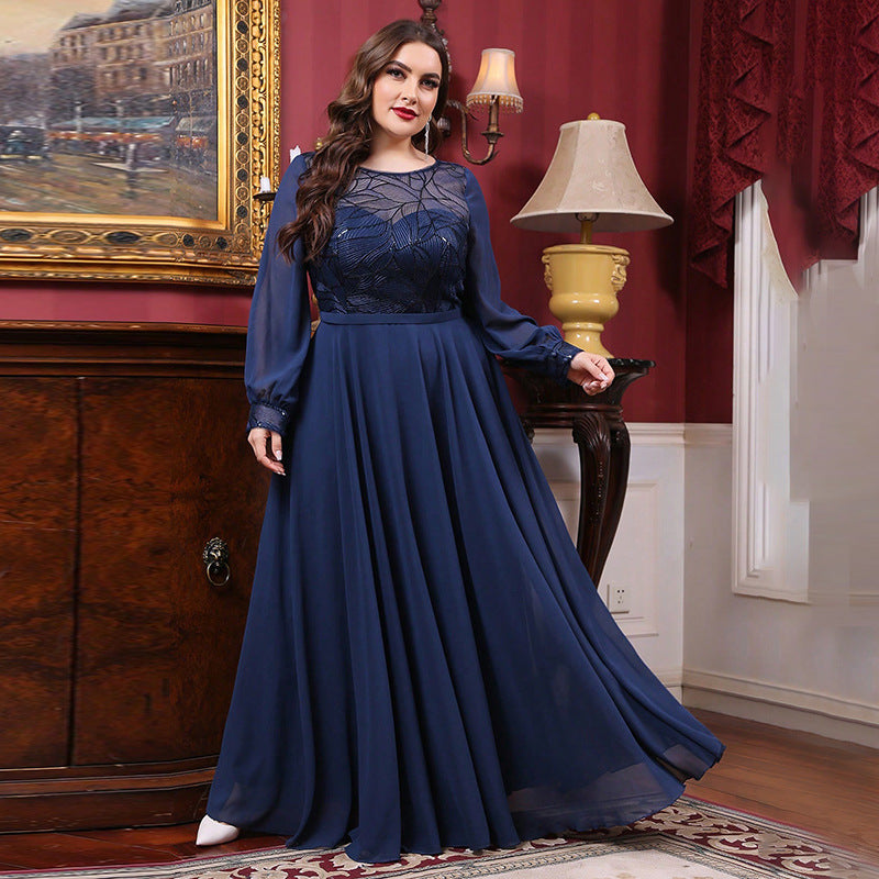 Cocktail Evening Dress Long Elegant Lady Elegant Plus Size