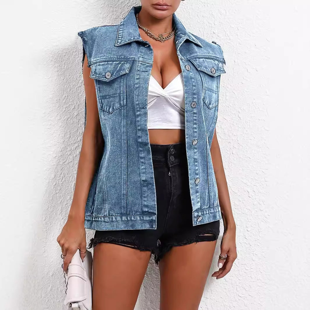 Denim Vest Coat