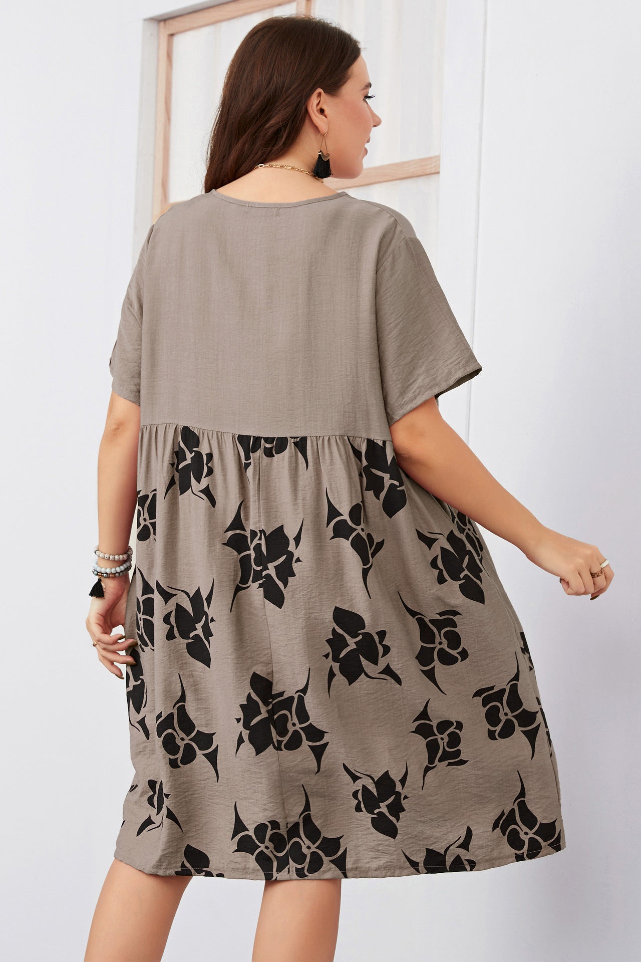 Plus Size Midi Casual Dress