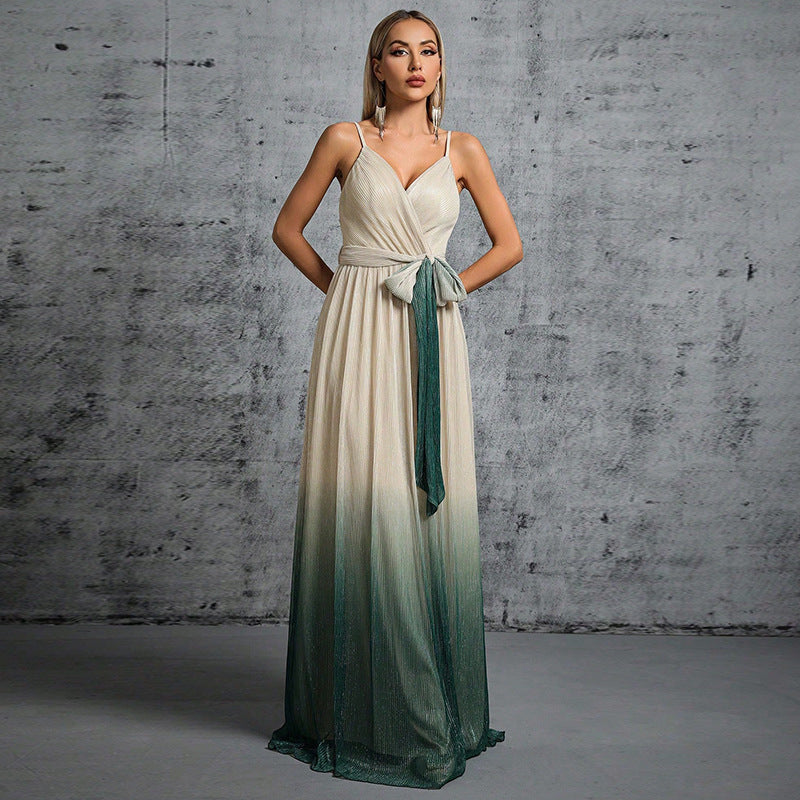 Sexy Gradient Color Maxi Formal Dress