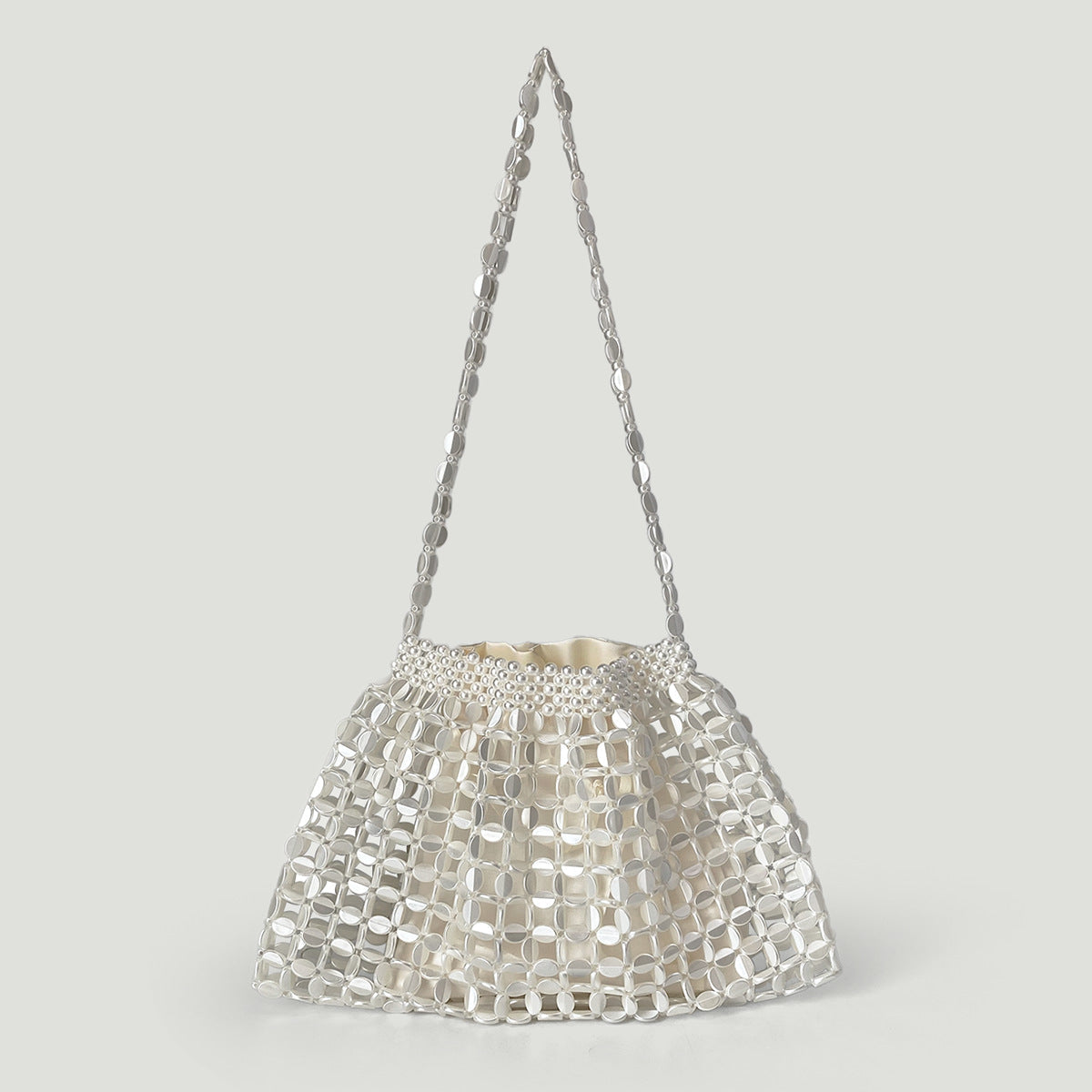 Handmade Silver & Gold Beaded Shoulder Bag