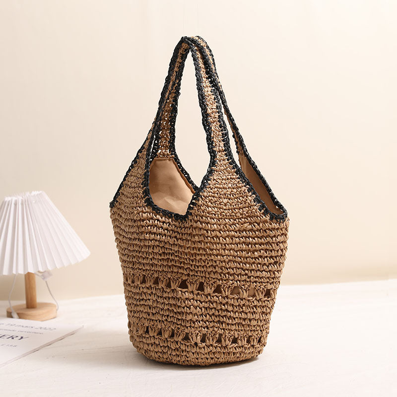 Large Capacity One Shoulder Straw Bag Casual