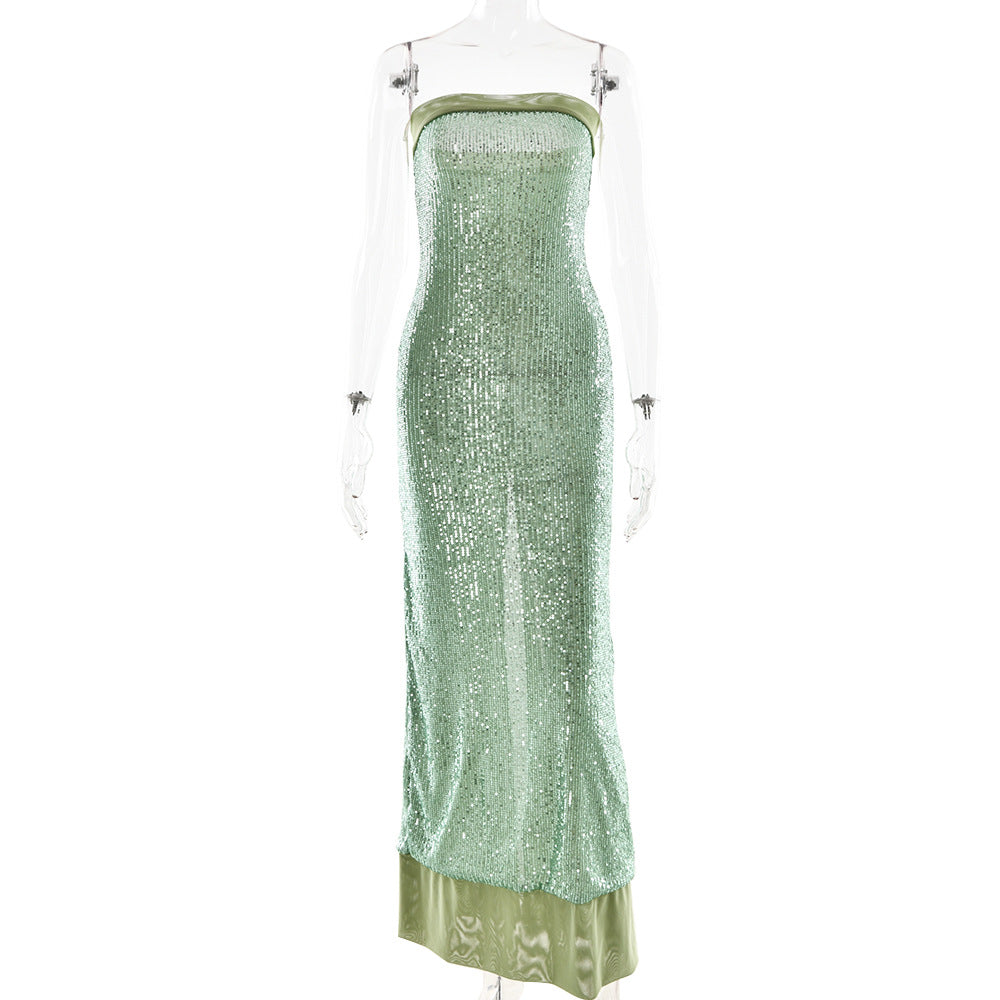 Open Back Strapless Bridesmaid Dress