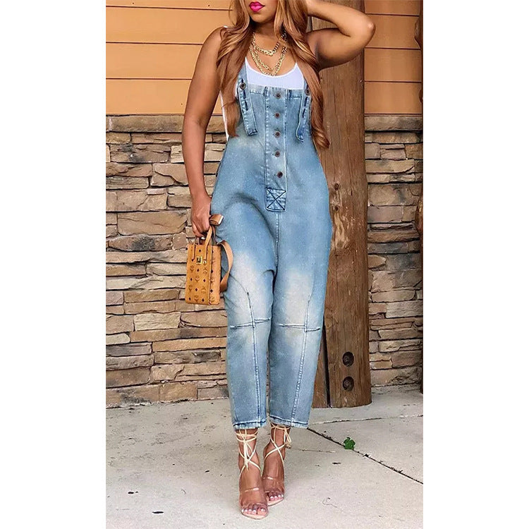 Capri Denim Overalls