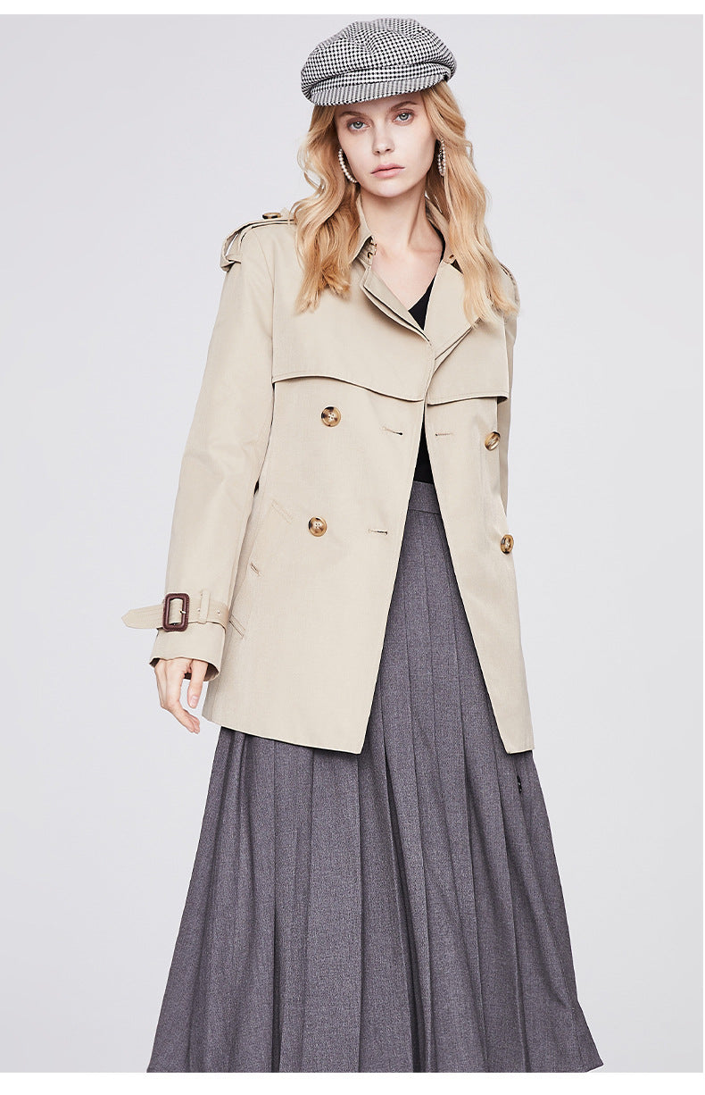 Double Breasted Short Trench Coat