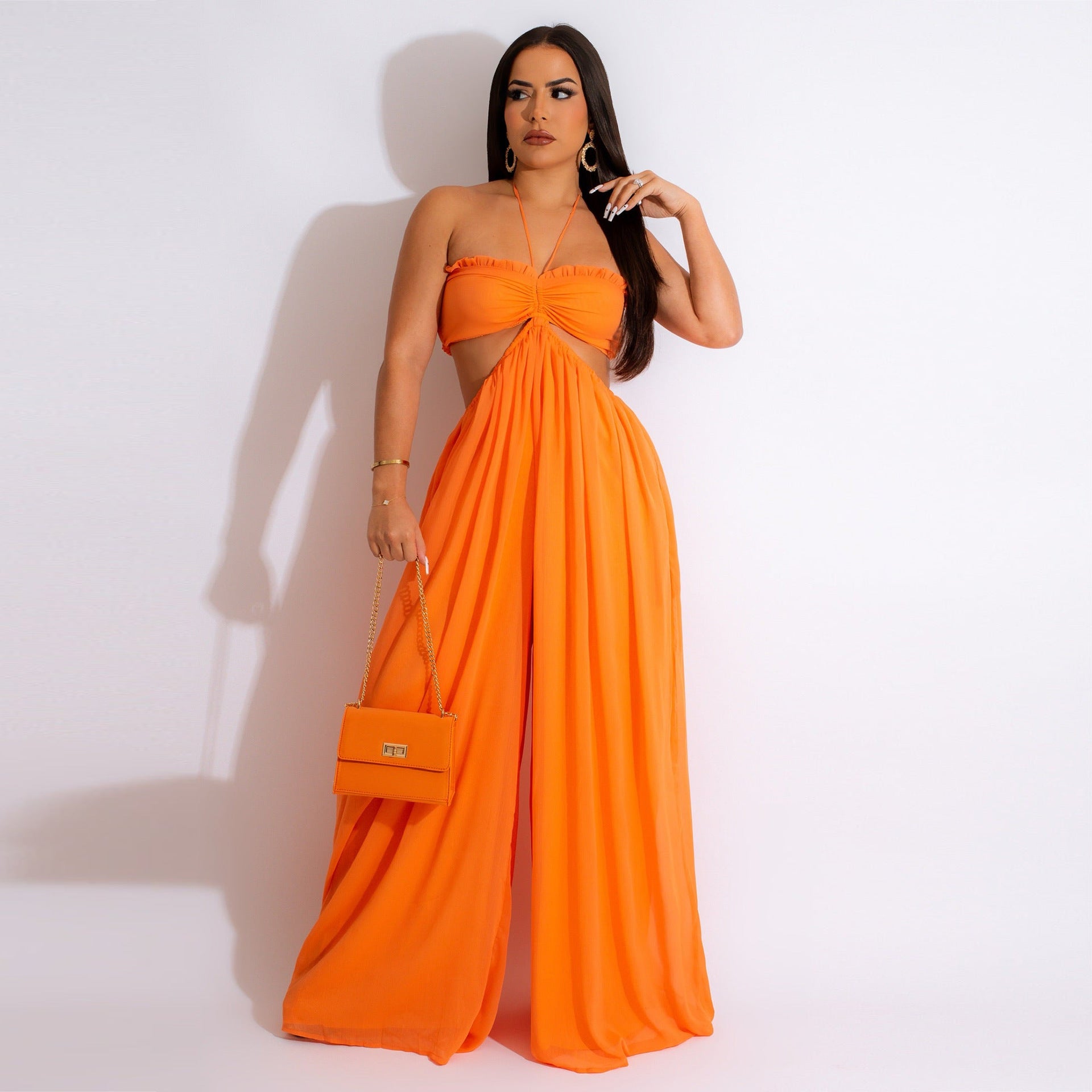 Cutout Waist Wide Leg Jumpsuit