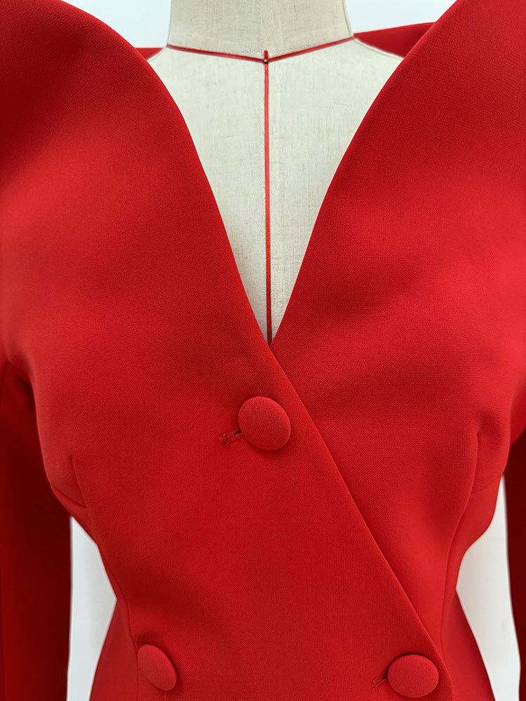 Star Design Slim Trench Coat Dress