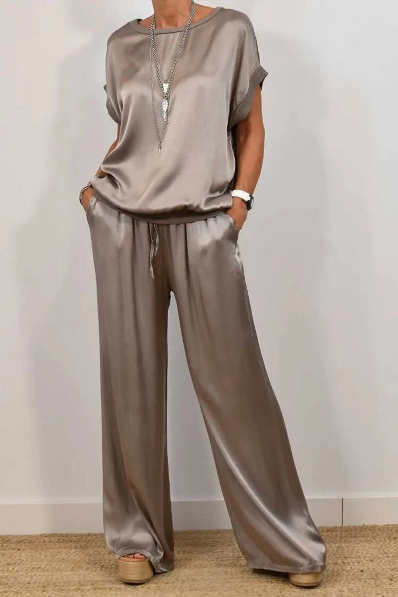 Trendy Loose Shirt & Wide Leg Pants Sets
