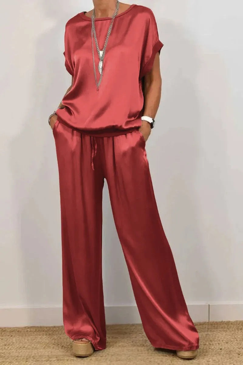 Trendy Loose Shirt & Wide Leg Pants Sets