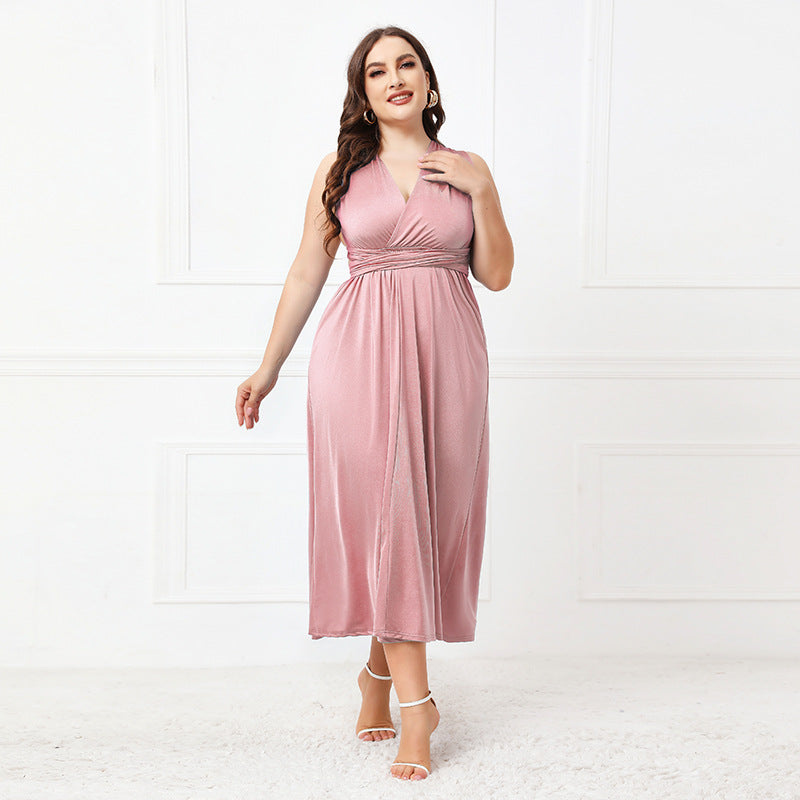Plus Size Sexy Ankle Length Semi Formal Dress