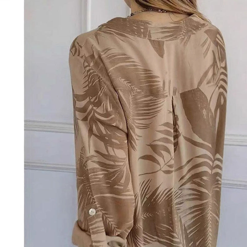 Versatile Design V neck Printed Top