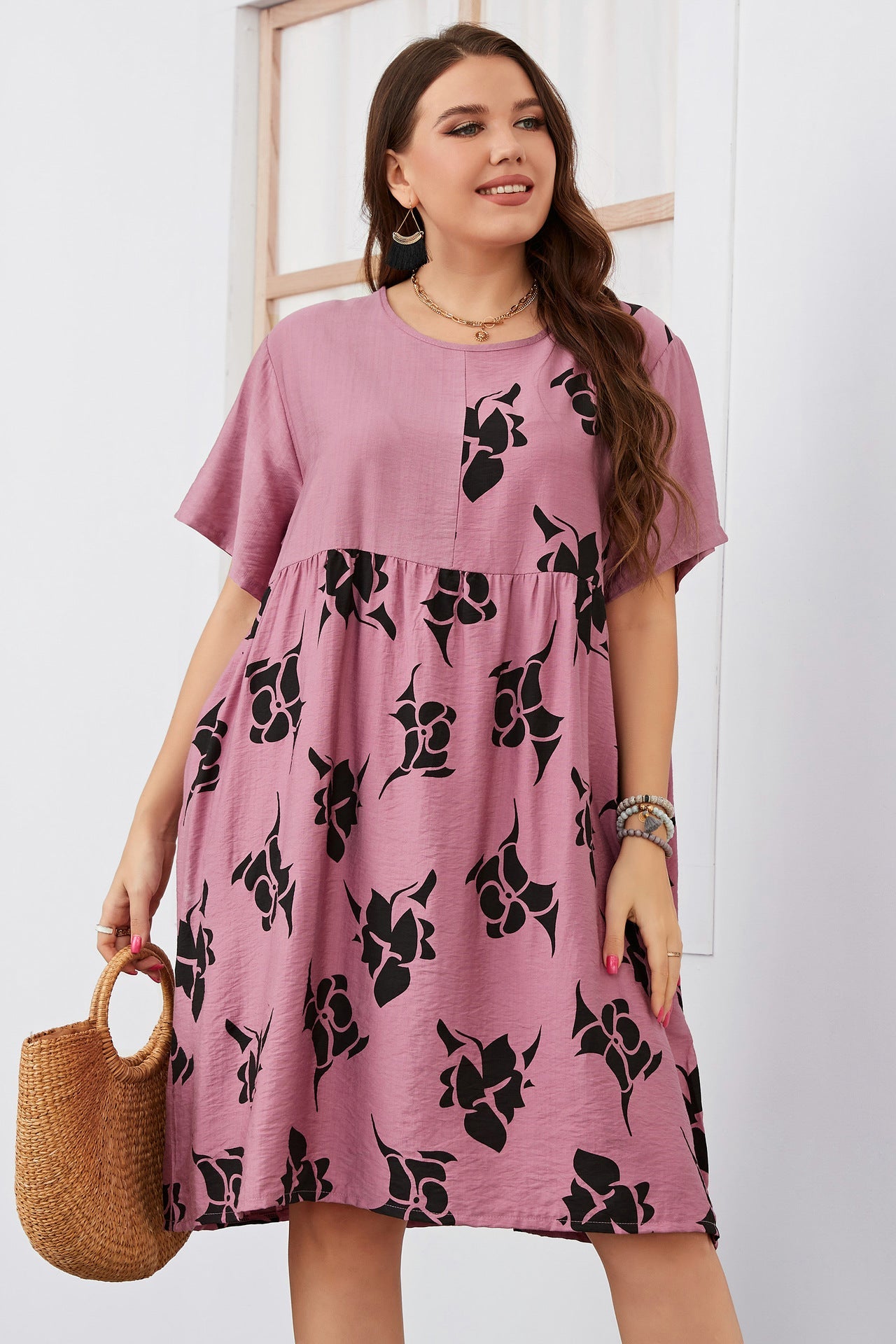 Plus Size Midi Casual Dress