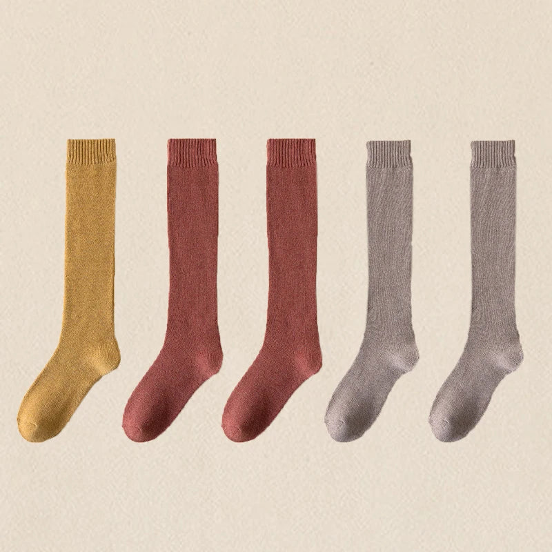 Pack of Women’s Solid Color Mid Calf Knit Socks