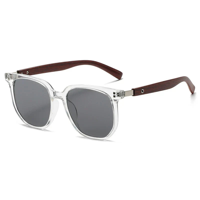Vintage Oversized Woodgrain Sunglasses
